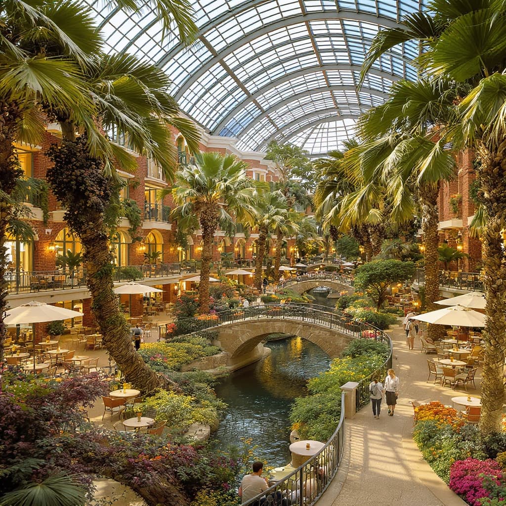 Biophilic interior promenade